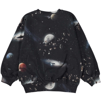 Molo Sweatshirt Monti Make Space Weltraumdruck-Print